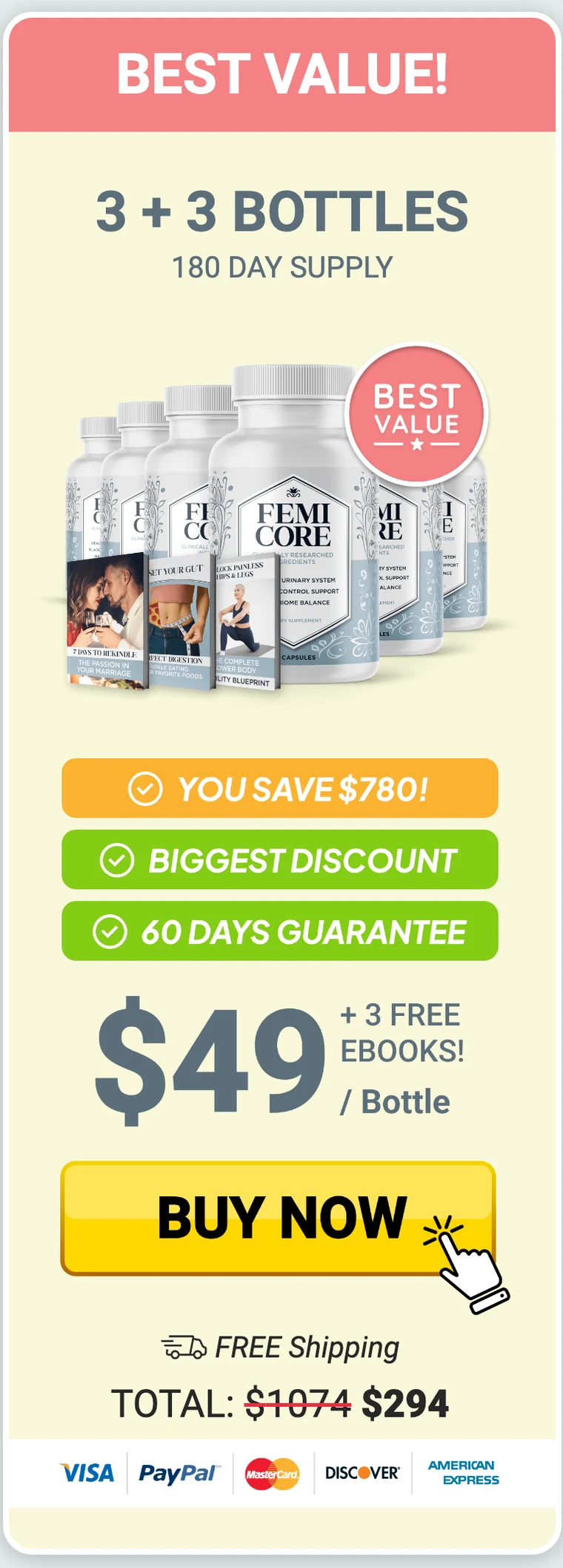 FemiCore 6 bottles